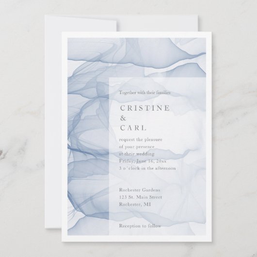 Airy and light bruiloft-uitnodiging kaart (Voorkant)