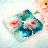 Airy Blue Floral Watercolor Tissue Paper Tissuepapier