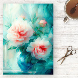 Airy Blue Floral Watercolor Tissue Paper Tissuepapier