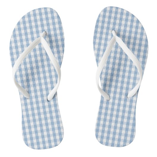 Airy Blue Gingham Check Teenslippers (Voetbed)