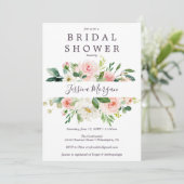 Airy Blush Bruids Douche Uitnodigingen Kaart (Staand voorkant)