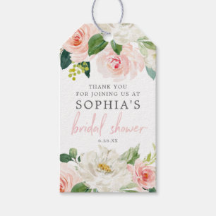 Airy Blush Floral Vrijgezellenfeest Favor Tags Cadeaulabel