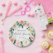 Airy Blush Floral Vrijgezellenfeest Paper Bord (Feest)