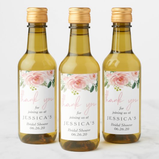 Airy Blush Mini Wine Fleslabel Wijn Etiket (Flessen)