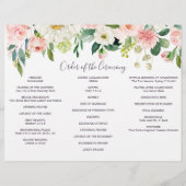 Airy Blush Tri-Fold Wedding Programme Flyer (Achterkant)