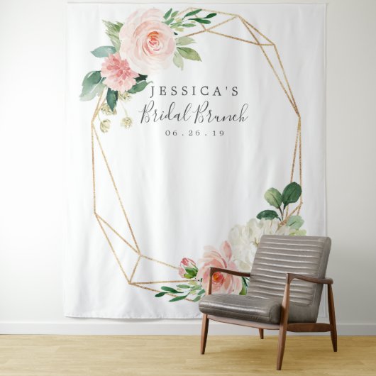 Airy Blush Vrijgezellenfeest Backdrop Photo Booth Wandkleed (In situ)