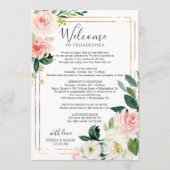 Airy Blush Wedding Itinerary - Weddenschap Welkom Programmakaart (Voorkant)