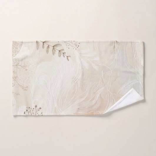 Airy Bohemian Botanical Floral String Art Design Bad Handdoek (Handdoek)