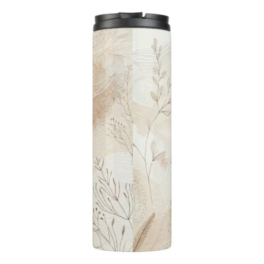 Airy Bohemian Botanical Floral String Art Design Thermosbeker (Achterkant)