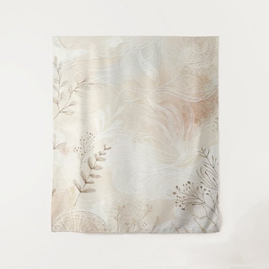 Airy Bohemian Botanical Floral String Art Design Wandkleed (Voorkant)