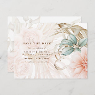 Airy BOHO Pampas Grass Light Peach Weddenschap Briefkaart