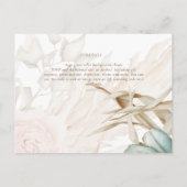 Airy BOHO Pampas Grass Light Peach Weddenschap Briefkaart (Achterkant)