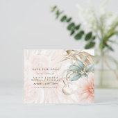 Airy BOHO Pampas Grass Light Peach Weddenschap Briefkaart (Staand voorkant)