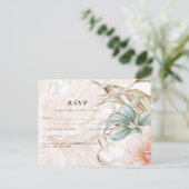 Airy BOHO Pampas Grass Light Peach Weddenschap Briefkaart (Staand voorkant)