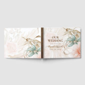 Airy BOHO Pampas Grass Light Peach Weddenschap Gastenboek (Volledig)