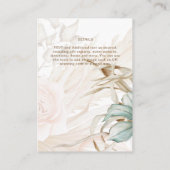 Airy BOHO Pampas Grass Light Peach Weddenschap Informatiekaartje (Achterkant)