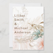 Airy BOHO Pampas Grass Light Peach Weddenschap Kaart (Voorkant)