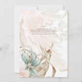 Airy BOHO Pampas Grass Light Peach Weddenschap Kaart (Achterkant)