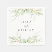 Airy Botanical | Aangepaste bruiloft Servet (Voorkant)