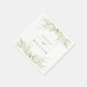 Airy Botanical | Aangepaste bruiloft Servet (Hoek)