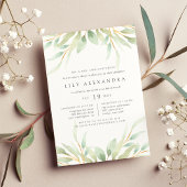 Airy Botanical Bat Mitzvah Invitation Kaart