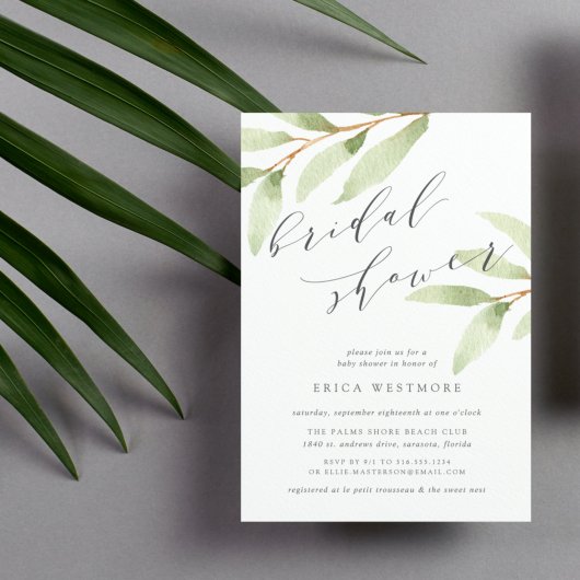 Airy Botanical Bridal Shower Kaart