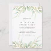 Airy Botanical Bridesmaids Brunch Invitation Kaart (Voorkant)