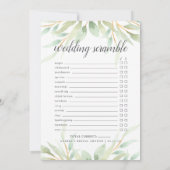 Airy Botanical dubbelzijdig Vrijgezellenfeest Game Kaart (Achterkant)