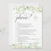 Airy Botanical dubbelzijdig Vrijgezellenfeest Game Kaart (Achterkant)