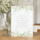 Airy Botanical Engagement Party Invitation Kaart