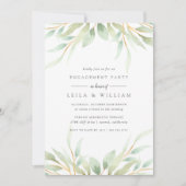 Airy Botanical Engagement Party Invitation Kaart (Voorkant)