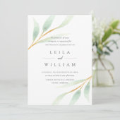 Airy Botanical | huwelijksuitnodiging Kaart (Staand voorkant)