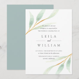 Airy Botanical | huwelijksuitnodiging Kaart