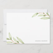 Airy Botanical Personalized Stationery Flat Notitiekaartje (Voorkant)
