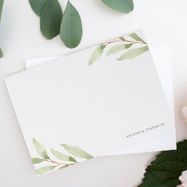 Airy Botanical Personalized Stationery Flat Notitiekaartje