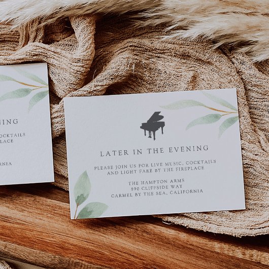 Airy Botanical Piano Live Music Receptie Kaarten