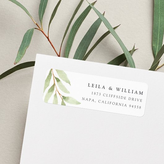 Airy Botanical Return Address Etiket