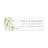 Airy Botanical Return Address Etiket (Voorkant)