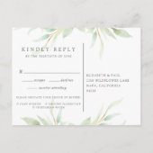 Airy Botanical RSVP Briefkaart met keuze uit maalt (Achterkant)