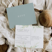 Airy Botanical RSVP Briefkaart met keuze uit maalt