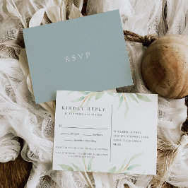 Airy Botanical RSVP Briefkaart met keuze uit maalt