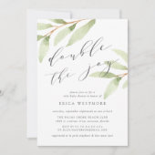Airy Botanical Twin Baby shower Invitation Kaart (Voorkant)
