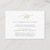 Airy Botanical Wedding Hotel Accommododatie Kaarte Informatiekaartje (Voorkant)