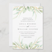 Airy Botanical Wedding Invitation Kaart (Voorkant)