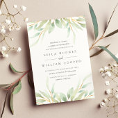Airy Botanical Wedding Invitation Kaart