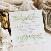 Airy Botanical Wedding Invitation | Vierkant