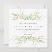 Airy Botanical Wedding Invitation | Vierkant Kaart (Voorkant)