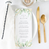 Airy Botanical Wedding Menu Kaart