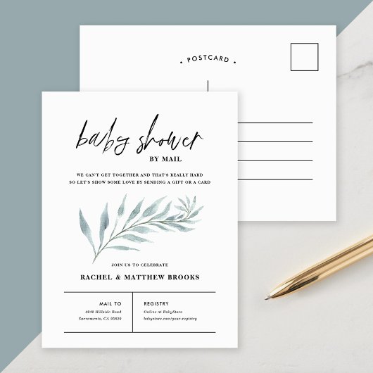 Airy Branch Baby shower per Mail Invitation Feestdagenkaart