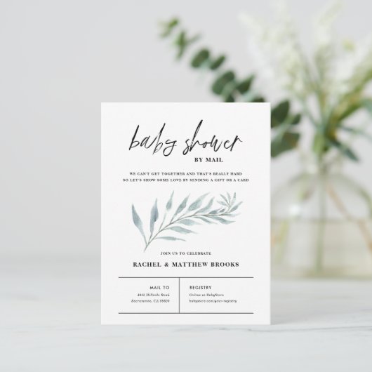 Airy Branch Baby shower per Mail Invitation Feestdagenkaart (Staand voorkant)